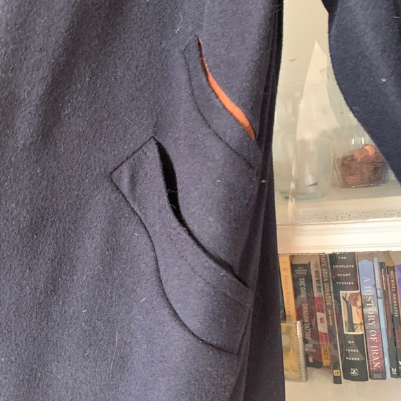 Navy wool trench coat - Picture 2 of 5